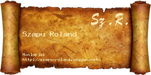 Szapu Roland névjegykártya
